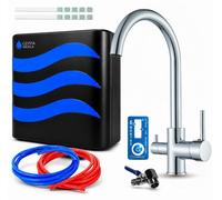 Grifo de cocina Ari de 3 vías, modelo Linko, cromado, para encimera, que incluye un sistema de filtrado de agua, con giro de 360°, ideal para agua potable filtrada