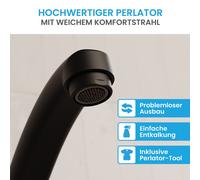 Grifo de cocina Bächlein, color mate: grifo monomando para lavaplatos con caño giratorio de 360° – grifo para la cocina de diseño extra robusto