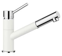 Grifo de cocina BLANCO KANO-S, para baja presión, color blanco granito/cromado, con manguera y rociador