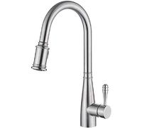 Grifo de cocina con pulverizador extraíble, grifo de fregadero de cocina extraíble Ibergrif con 2 modos de agua, giratorio de 360 °, níquel pulido, fácil instalación para bar de baño RV