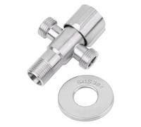 Grifo de cocina de baño de acero inoxidable G1/2 ", válvula de ángulo, válvula de parada de agua, 1 entrada, 2 salidas