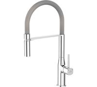 Grifo de cocina de pie POLA, gris/cromado, caño con forma de "U", cartucho cerámico de 25 mm, sistema de montaje fácil, modelo BAP 978D