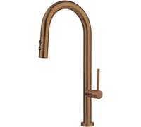 Grifo de cocina Deante OLFATO con ducha extraíble y 2 tipos de chorro – Grifo de encimera de alta presión, acabado en bronce cepillado