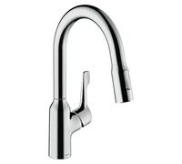 Hansgrohe Focus M43 - Grifo de fregadero con ducha extraíble, cromo 71811000