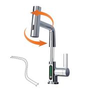 Grifo De Cocina Grifo De Cocina Inteligente Con Extensión Retráctil 5 Modos | con Pantalla de Temperatura para Cocina Ducha Autocaravana Campista Hotel Baño Fregadero La