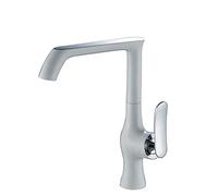 Grifo de Cocina Grifo de Fregadero de Cocina de una Sola manija de latón Grifos de Cocina de Agua fría y Caliente montados en Cubierta Grifos de Fregadero de Cocina comerciales Blancos Grifo de