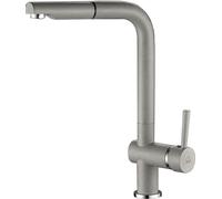 Grifo de cocina gris modelo LUNA BLZ_969D, con caño extraíble y móvil, fácil de instalar, con cartucho cerámico y que reduce el consumo de agua