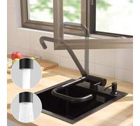 Grifo de cocina Ibenzoa® de latón: giratorio 360°, plegable 180°, válvula de cerámica, chorro ajustable, junta de acero inoxidable, diseño minimalista