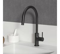 Ideal Standard Ceraline Nuovo - Grifo de fregadero con caño extraíble, negro seda BE268XG