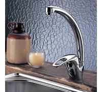 Grifo de Cocina Mezclador de Agua fría y Caliente de Cobre Grifo de Fregadero de Cocina Galvanoplastia de una Sola manija Giratorio de una Sola conexión Sin Plomo