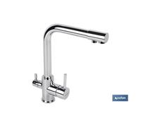 Grifo de cocina monomando 3 vías adaptable para osmosis