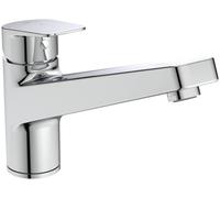 Grifo de cocina monomando CERAPLAN con caño bajo y sistema BlueStart, acabado cromado