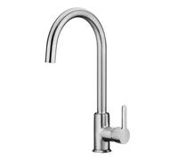 Grifo de cocina monomando con caño giratorio acabado platino cepillado Mencia Roca