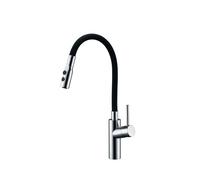 Grifo de cocina monomando con cuerpo flexible acabado cromado y negro mate Tokyo de Imex - Plateado / Latón / Imex