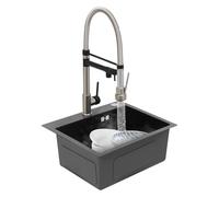 Grifo de cocina monomando de acero inoxidable con función de pulverización | Cartucho de cerámica para un control preciso - Boquilla giratoria de 360 grados
