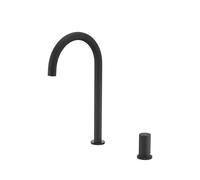 Grifo de cocina monomando de caño alto y curvo acabado en negro mate Manacor de Imex - Negro / Latón / Imex