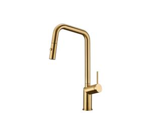Grifo de cocina monomando extraíble con difusor doble jet de acabado color oro cepillado Bonn de Imex - Oro / Latón / Imex
