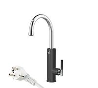Grifo de Cocina Negro, Grifo de Calentador de Agua eléctrico de, Grifo de Agua instantáneo sin Tanque, Grifo de Calentamiento rápido con Pantalla Digital LED, Mezclador de calefacción de Flujo de