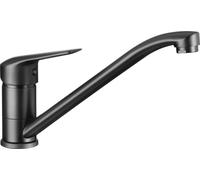 Grifo de cocina nero de latón con aireador tipo panal, caño giratorio, montaje de pedestal, garantía de 7 años, diseño moderno