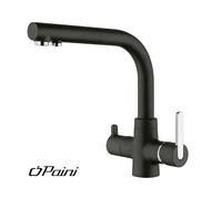 Grifo de cocina PAINI Arena de 3 vias para agua filtrada, negro granito.