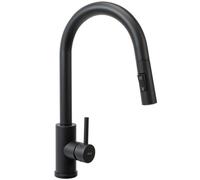 Rea FRESH BLACK MAT GRIFO DE COCINA Mezclador de fregadero de cocina de latón Mezclador de fregadero de cocina ajustable en frío y caliente Palanca única giratoria de 360 ° (negro)