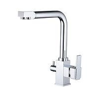 Grifo de Cocina Todo de Cobre de 3 vías con Filtro Tres Funciones Que Incluyen Dibujo de purificación de Agua Grifo de Fregadero de Cocina Grifo Mezclador Mezclador de Agua fría y Caliente Grifo