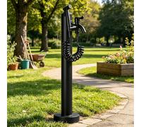 Grifo de columna de agua exterior con doble entrada, Grifo de jardín Tubería de agua anticongelante Hidrante de agua vertical para lavado y riego, resistente a la intemperie(C,Height: 95cm/37.4in)