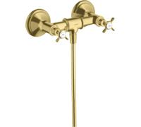 Grifo de ducha de dos mandos Hansgrohe Axor Montreux AP, 1 salida, con mandos tipo cruz, acabado en latón cepillado