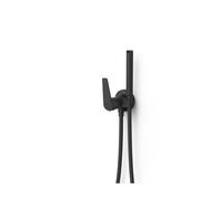 Grifo de ducha empotrado con ducha de mano y soporte fijo y regulador de caudal acabado negro mate Fuji Tres