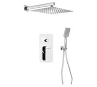 Grifo de ducha empotrado SPY con mezclador de palanca, 2 salidas, cromado