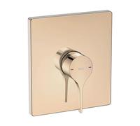 Grifo de Ducha Monomando con Diseño Rectangular en Acabado Color Oro Rosado Insignia Roca - Sin cuerpo empotrable