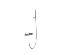 Grifo de ducha termostático fabricado en latón de acabado gris mate y champagne Line de Imex