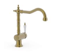 Grifo de fregadero vertical monomando en latón envejecido con acabado mate TRES