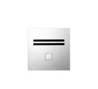Grifo de inodoro electrónico de pared a pilas de 22 acero inoxidable con acabado cepillado Plan de Unisan
