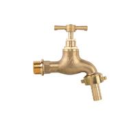 Grifo de latón con válvula gz 1/2' x gz 3/4' para manguera de 13mm,