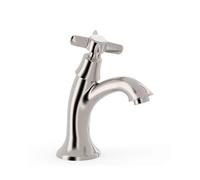 Grifo de lavabo clásico vertical monomando de un agua con acabado en acero CLASIC TRES