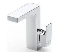 Grifo de lavabo con monomando integrado y maneta lateral con acabado cromado L90 Roca