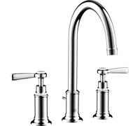 Grifo de lavabo de 3 orificios, modelo AXOR MONTREUX 180 DN 15, con palanca de tamaño "m", conexión ZAG 1 1/4 pulgadas, acabado cromado