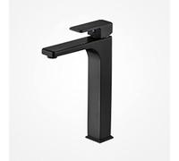 Grifo de Lavabo de baño de latón Negro, Grifo Mezclador frío y Caliente de 1 Orificio para tocador de Lavabo, Acabado Negro Elegante y fácil de Instalar