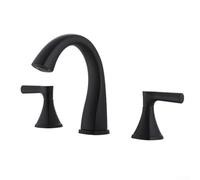 Grifo de lavabo de baño, grifo de acero inoxidable de doble mango con núcleo de válvula de disco, mezclador montado en cubierta de 3 agujeros para fregadero debajo del mostrador, boquilla aireadora