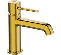 Grifo de lavabo de pie dorado POLA con sistema de cierre "clic-clac" BAP_G22D, de un solo mando, con cartucho cerámico, fácil de instalar, de alta calidad, con un alcance de 125 mm