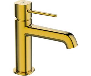 Grifo de lavabo de pie dorado POLA con sistema de cierre "clic-clac" BAP_G22D, de un solo mando, con cartucho cerámico, fácil de instalar, de alta calidad, con un alcance de 125 mm