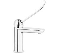 Grifo de lavabo de pie, monomando, acabado cromado, modelo Alpinia Vital, referencia BGA_020C, altura de 242 mm, alcance del caño de 110 mm