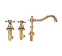 Grifo de Lavabo de Tres Orificios, Manija Doble, Resistente al Agua, Fácil Instalación, Grifo de Baño para Hogar Antiguo, Duradero y Elegante para Baños Clásicos, Ideal para Espacios Residenciales y C