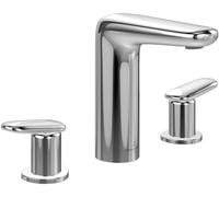 Grifo de lavabo de tres orificios V&B modelo ANTAO, acabado fijo, con sistema de desagüe push-open, cromado