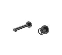 Grifo de lavabo empotrado con un diseño monomando de acabado negro mate Olimpo de Imex - Negro / Sin Válvula click-clack
