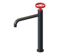 Grifo de Lavabo K2O Chillout Delta Alto 23x6,7x37cm - Negro y Rojo Black 23x67x37cm.