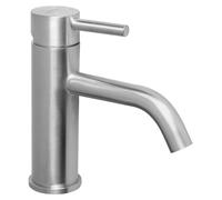 Grifo de lavabo minimalista, acero inoxidable cepillado