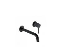 Grifo de lavabo monomando negro mate para empotrar a pared de 2 cuerpos Etna de Imex - Con válvula click