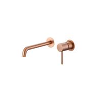 Grifo de lavabo monomando y empotrado sin caja de registro en latón con acabado oro rosa cepillado Monza de Imex - Rosado / Sin válvula click-clack